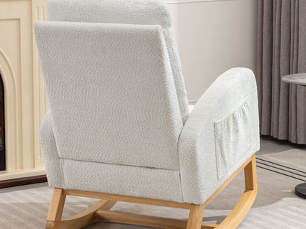 Accent Rocking Chair With Footrest, High Back
