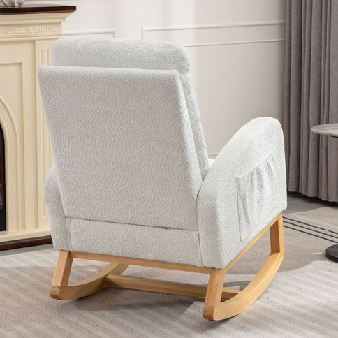 Accent Rocking Chair With Footrest, High Back