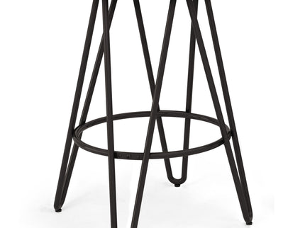Simeon - Multifunctional Metal Stool With Wood Seat