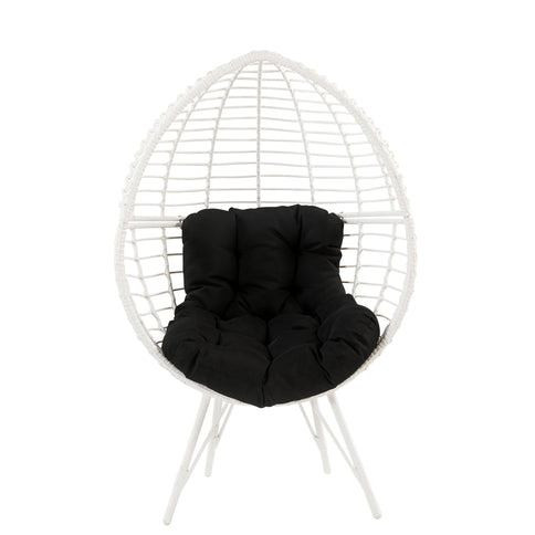 Galzed - Patio Lounge Chair - Black / White