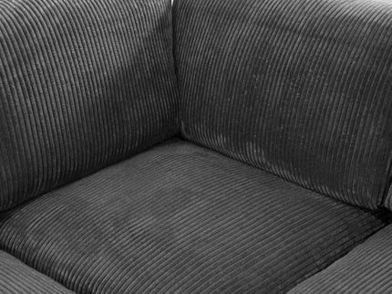 Oversized Modular Sectional Sofa Set With Loveseat & Ottoman, 6 Piece Living Room Furniture - Dark Gray
