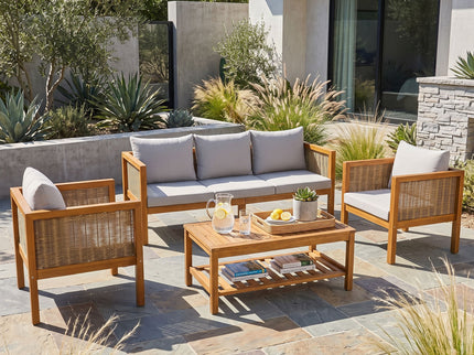 Patio Set Outdoor With Coffee Table And Cushions