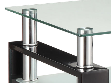 Samantha - 1 Shelf Square End Table - Black