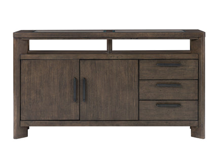 Side Server With Glass Inlay - Dark Oak