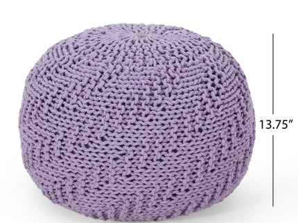 Bordeaux - Knitted Round Pouf Ottoman
