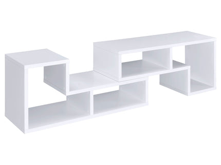 Convertable L-Shaped Bookcase With Open Shelves - White