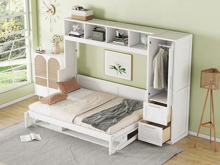 Space Saving Murphy Wall Bed With Closet And Drawers