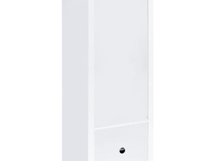 Lance - 3 Shelf Media Tower With Shelves And Hidden Cabinet - Gloss White
