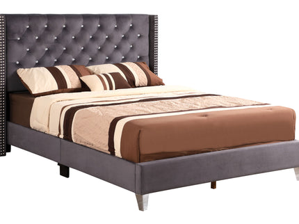 Upholstered Nailhead Trim Chic Bed