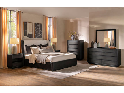 Bangor - 2 Drawer LED Nightstand With USB - Black