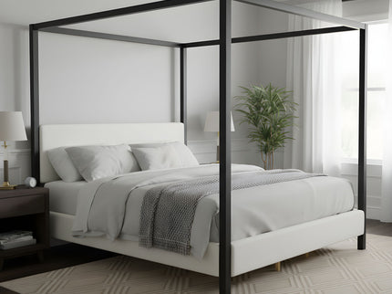 Modern Canopy Bed With Upholstery