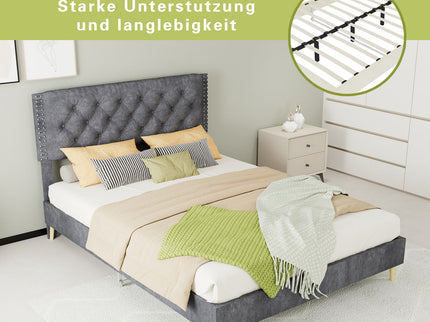 Upholstered Bed With Tufted Headboard