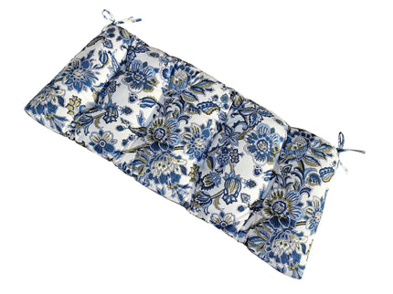 Outdoor Bench Cushions With Secure Tie Down Straps - Blue / Multi
