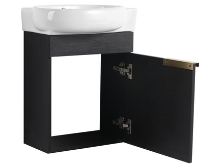 Wall Mounted Bathroom Vanity With Sink And Storage Rack, Soft Close Doors