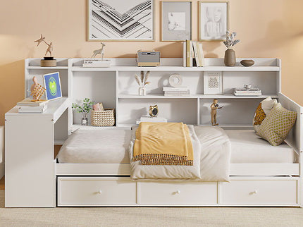 Daybed With 3 Drawers USB Ports And Desk