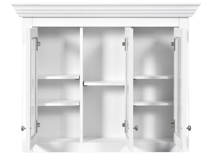 Bathroom Medicine Cabinet With Mirror, 5 Adjustable Closed Shelves, Wall-Mounted - White