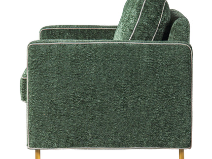 Accent Chair Upholstered Single Sofa With Square Arms, Sewn Pillow Back For Living Room