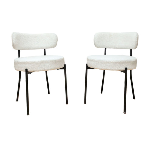 Extendable Dining Table Set With Curved Backrest Upholstered Chairs