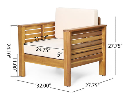 Slat Design Club Chairs With Cushions