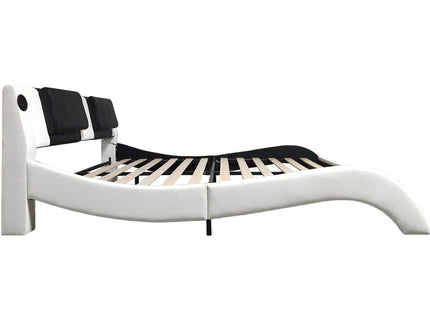 Platform Bed Frame With LED Lighting, tooth Music, Vibration Massage