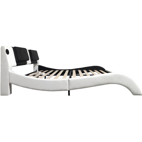 Platform Bed Frame With LED Lighting, tooth Music, Vibration Massage