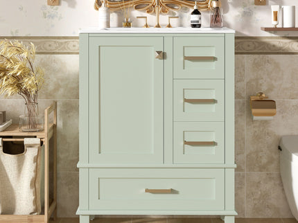Bathroom Vanity, Modern Bathroom Cabinet With Sink Combo Set, Bathroom Storage Cabinet With A Soft Closing Door And 3 Drawers, Solid Wood Frame