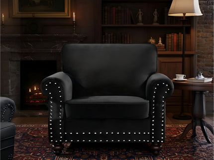 Upholstered Accent Armchair With Turned Legs For Living Room