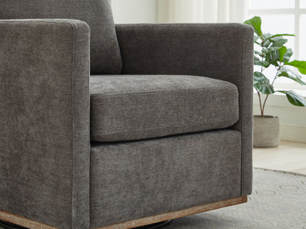 Modern Square Upholstered Swivel Accent Chair With Metal Base