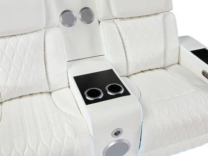 Electra - Power Reclining Loveseat With Power Headrests, Console, Speakers, Massage, LED Lighting And USB Control
