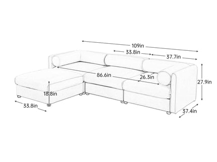 Contemporary Elegant Sofa With Storage And Ottoman