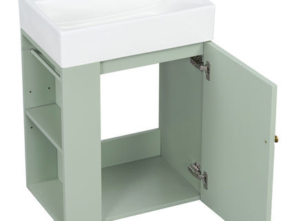 Modern Bathroom Vanity With Sink, Diamond Pattern Doors