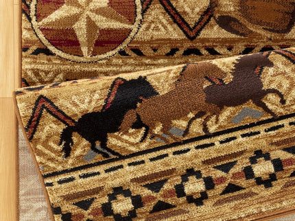 Tribes - 5'3" X 7'3" Southwest Area Rug Polypropylene - Beige