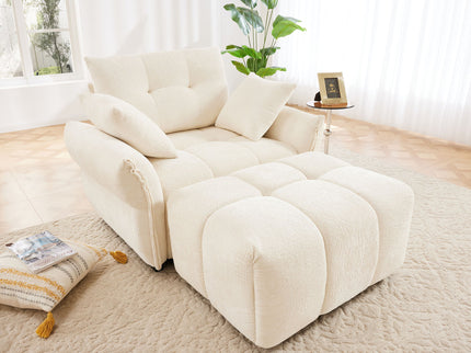Ergonomic Single Seater Sofa With Ottoman, High Resilience Support Cushions