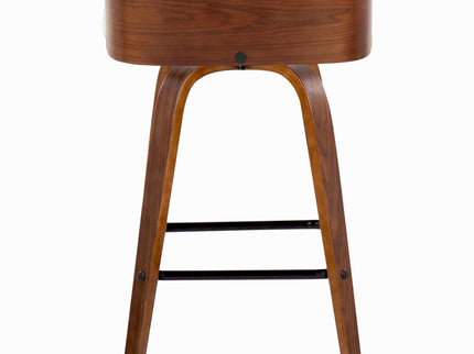 Maya - Mid Century Modern Fixed Height Counter Stool With Swivel And Square Footrest (Set of 2)