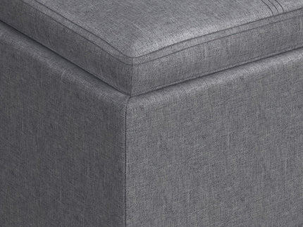 Rockwood - Upholstered Cube Storage Ottoman With Tray