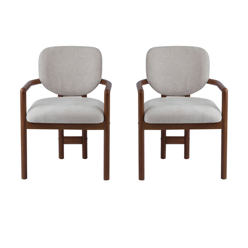 Upholstered Arm Dining Chairs (Set of 2)