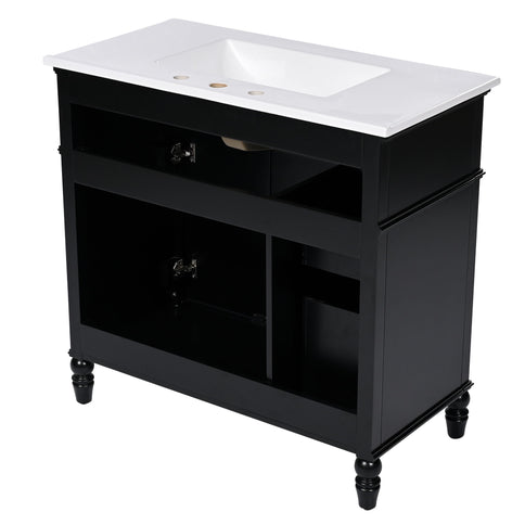 Bathroom Vanity With Sink, Freestanding Cabinet & Drawers