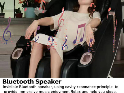 SL Type Pulley Guide, 2D Motor-Massage Manipulator-Space Saver Design, Track Sliding Zero Gravity Multifunction Massage Chair - Black