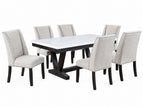 Beige / 7 Pc. Table, 6 Side Chairs