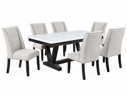 Dining Set With Upholstered Wing Back Chairs