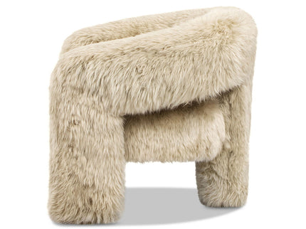 Avalon - Genuine Sheepskin Fur Split Barrel Back Accent Chair - Natural Blonde