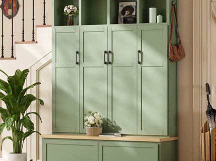 Hall Tree With 4 Hidden Cabinets