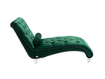 Chaise Lounge Indoor, Button Tufted Upholstered Chaise Lounge Chair With Pillow