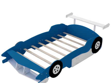 Race Car-Shaped Platform Bed With Wheels