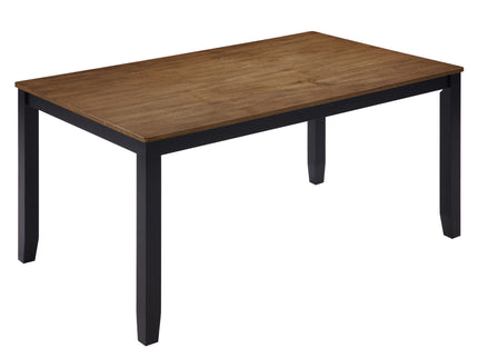 6 Piece Dining Table Set With Bench - Beige / Black / Oak