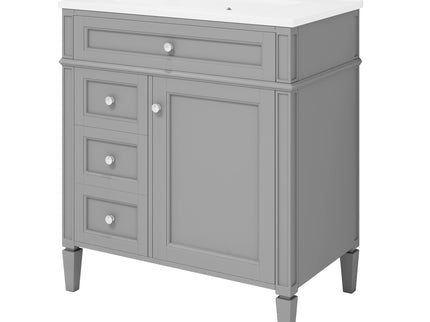 Bathroom Vanity With Top Sink, Storage Cabinet With 2 Drawers, Tip Out Drawer