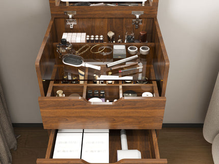 Vanity Desk With Lighted Mirror & Stool