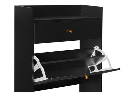Allen - Rattan 2 Door 1 Drawer Cabinet Shoe Rack For Entrance