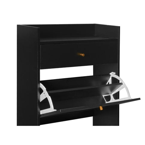 Allen - Rattan 2 Door 1 Drawer Cabinet Shoe Rack For Entrance