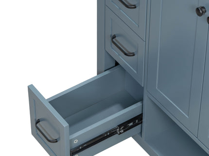 Bathroom Vanity With Sink Top, Bathroom Vanity Cabinet With 2 Doors And 2 Drawers, Open Shelf